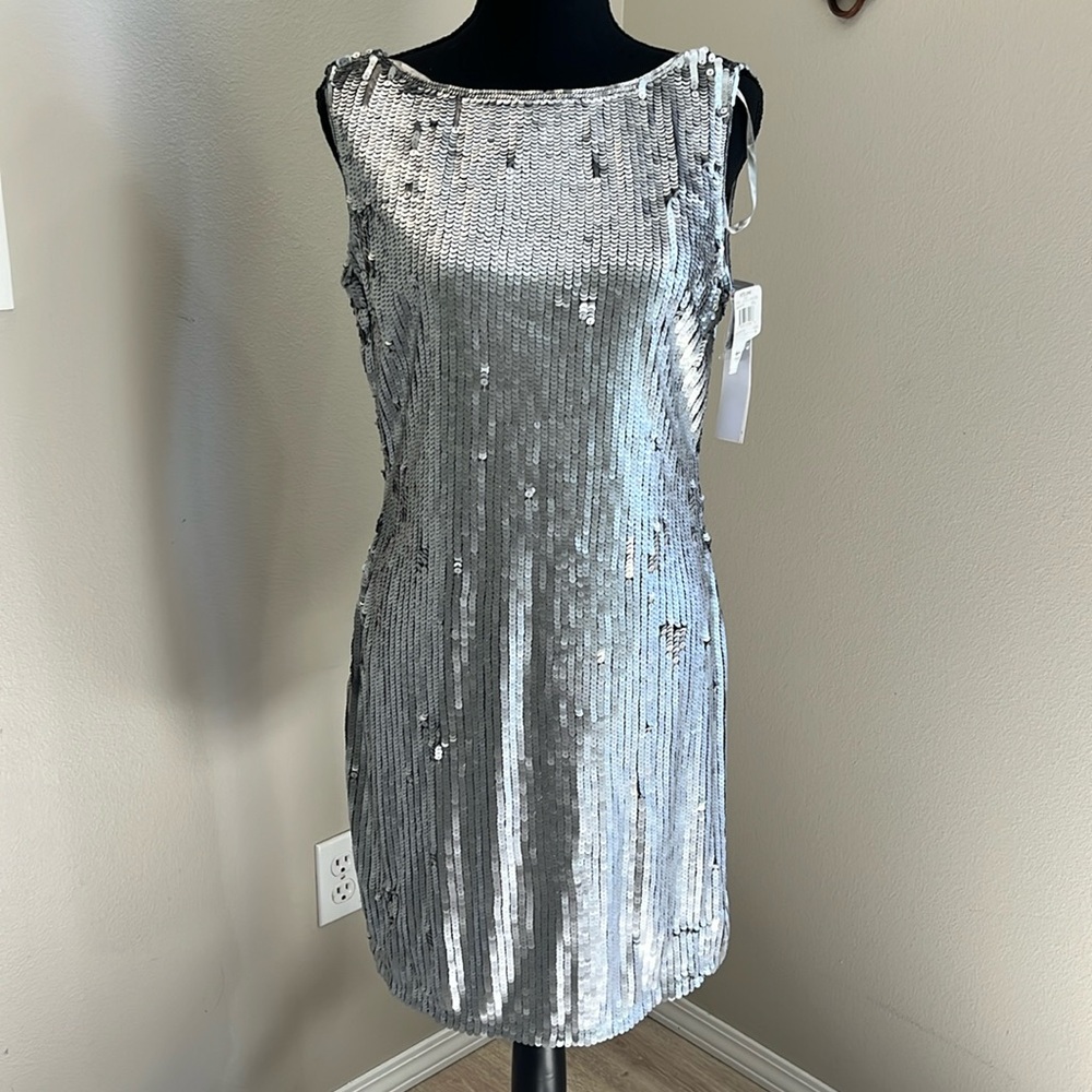 NITELINE‎ WOMENS SILVER SEQUINS SIZE 6